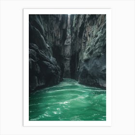 Green Water In A Canyon Art Print