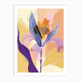 Colourful Flower Illustration Lilac 3 Art Print