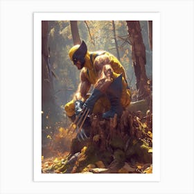 Wolverine In The Woods Art Print