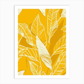 Seamless Pattern With Tropical Leaves Art Print