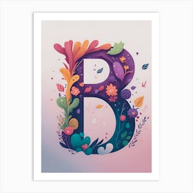 Colorful Letter B Illustration 70 Art Print