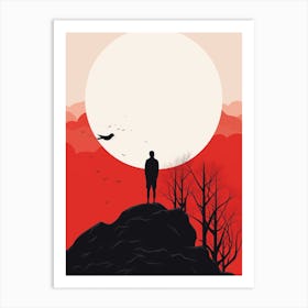 Bird And Figure Minimalist Art Print