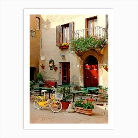 Courtyard In Pienza Art Print