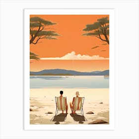 Whitehaven Beach, Australia, Graphic Illustration 3 Art Print