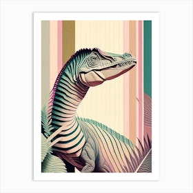 Thescelosaurus Pastel Dinosaur Art Print