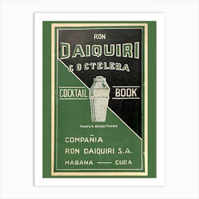 1948 Ron Daiquiri Coctelera Cocktail Book Art Print