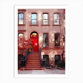 Red Door In New York Art Print