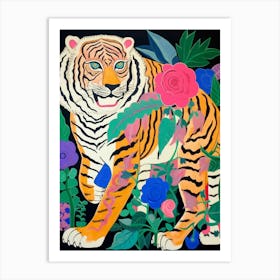 Maximalist Animal Painting Tiger Art Print