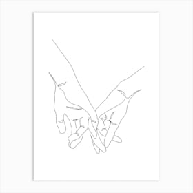 Two Hands Holding Hands Art Print