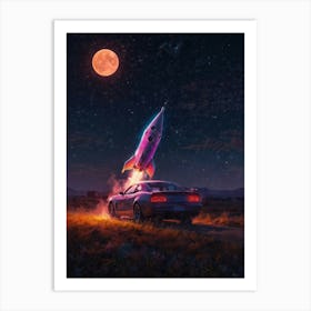 Space Rocket Art Print