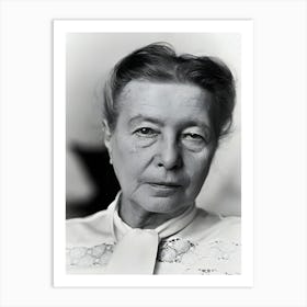 French Writer Simone De Beauvoir Art Print