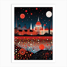 Budapest, Illustration In The Style Of Pop Art 3 Art Print