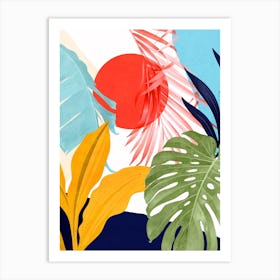 Abstract Art Tropical Leaves 156 Art Print