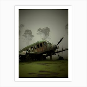 Old Plane In The Fog Art Print