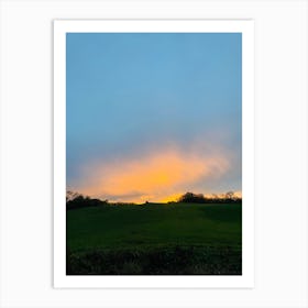 Sunset Over A Field 1 Art Print