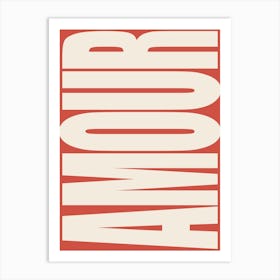 Amour - White & Red Art Print