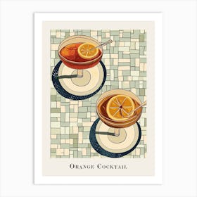 Orange Cocktail Poster Art Print