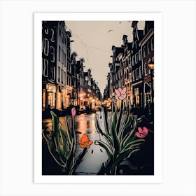 Amsterdam, Flower Collage 5 Art Print