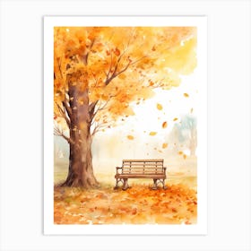 Cute Autumn Fall Scene 48 Art Print