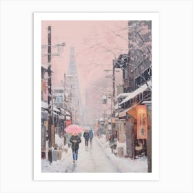 Dreamy Winter Painting Tokyo Japan 2 Art Print