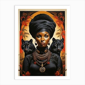 Black Panther Woman art print Art Print
