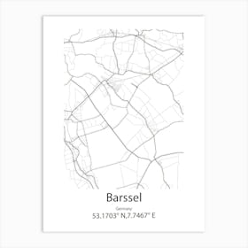 Barssel,Germany Minimalist Map Art Print