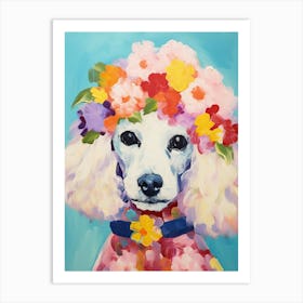 Poodle Portrait With A Flower Crown, Matisse Painting Style 3 Art Print