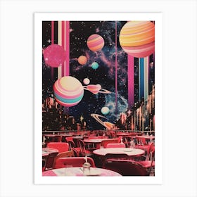 Retro Diner Colourful Futurism 1 Art Print