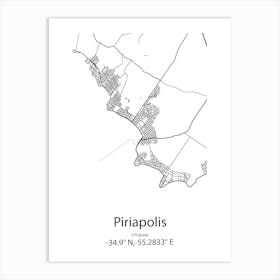 Piriapolis,Uruguay Minimalist Map Art Print