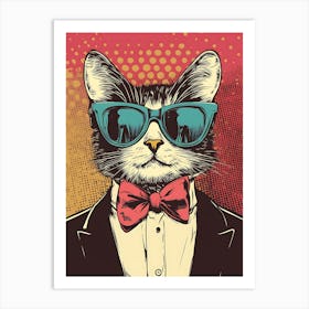 Super Cool Cat Illustration Pop 10 Art Print