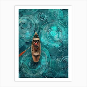 Man In A Canoe Art Print