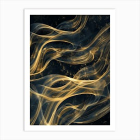 Abstract Gold Smoke Art Print