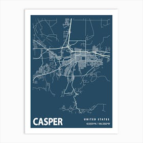 Casper Blueprint City Map 1 Art Print