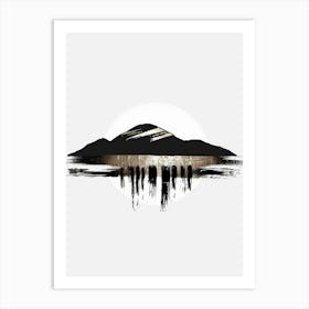 Silhouette Of A Mountain Art Print