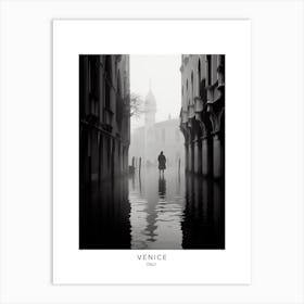 Poster Of Venice, Italy, Black And White Analogue Photography 1 Art Print