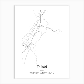 Tainai,Japan Minimalist Map Art Print