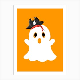 Ghost With Pirate Hat Art Print