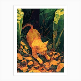 Cat In The Cave Art Print