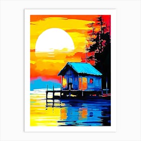 Sunset On The Lake 1 Art Print