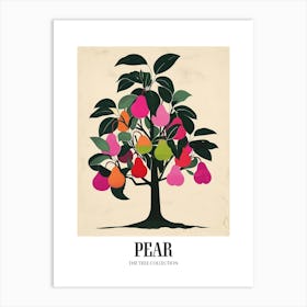 Pear Tree Colourful Illustration 3 Poster Art Print