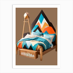 Mountain Bed Art Print