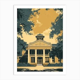 Duotone Illustration The Bullock Austin Texas State History Museum 1 Art Print