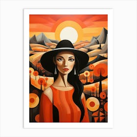 Woman In A Hat 3 Art Print