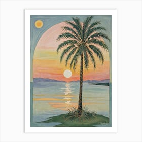 Palm Tree At Sunset no2 Art Print