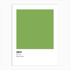 May Birth Month Colour Green Art Print