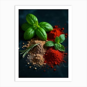 Spices And Herbs Art Print