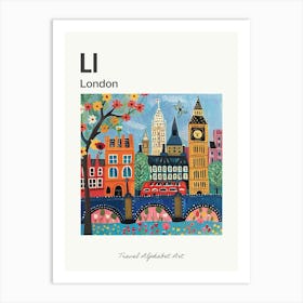Kids Travel Alphabet  London 3 Art Print