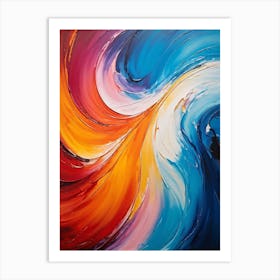 Abstract Painting Featuring A Symphony Of Undulating Curves Intertwined In A Harmonious Composition Art Print