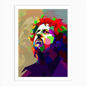 Pop Art WPAP of Steven Lee Lukather is an American guitarist, singer, songwriter, musician Toto rock band. Art Print