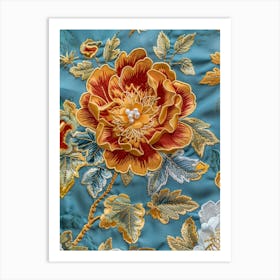 Chinese Embroidered Fabric 6 Art Print